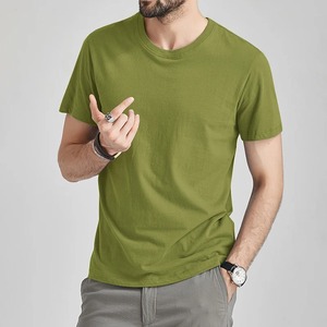 Camiseta de algodón 100% de alta calidad para hombre, venta al por mayor, tela de punto transpirable de manga corta clásica recortada de talla grande - Product Image 6