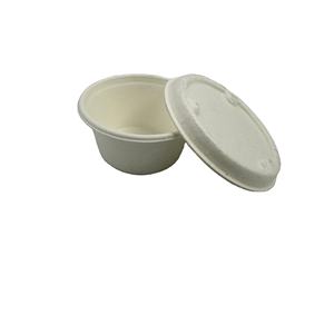 Biodegradable ECO Friendly Bagasse Bamboo Sugar Cane Sauce Lunch Box Take Away Recycle Large <b>Disposable</b> Paper Soup <b>Bowl</b> with Lid - Product Image 3