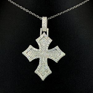 Best Quality 925 <b>Sterling</b> <b>Silver</b> VVS Moissanite GIA Certified Party Custom Clasp <b>Cross</b> Cuban Link Hip Hop Unisex Christian - Product Image 2