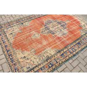 พรมวินเทจ 6x9 ฟุต (182x275 ซม.) พรมตุรกีลายจุดสีแดง - Product Image 2