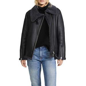 Chaud hiver décontracté élégant femmes Long manteau en cuir à la mode col montant coupe-vent et Durable couleur noire - Product Image 2