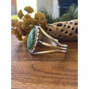 Bracelet manchette tendance en argent sterling et turquoise Eddie Secatero - Product Image 4