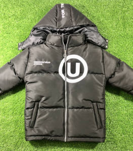 Chaqueta acolchada de diseñador personalizada para hombre con cremallera burbuja brillante de alta calidad para cuello levantado de primavera - Product Image 2