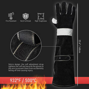 Nouveau design, logo personnalisé, gants de soudage en cuir de vachette renforcé, gants de sécurité industrielle pour la protection des mains, gants de lutte contre l'incendie - Product Image 3