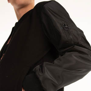 Chaquetas Bomber para hombre con cuello Mandarín de diseño único-Lona antibacteriana Estilo de calle principal con logotipo frontal - Product Image 4