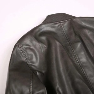 BSK & TRAF Hot Girl col montant en détresse Faux cuir Bomber veste 2025 femmes mode banlieue veste en cuir - Product Image 5