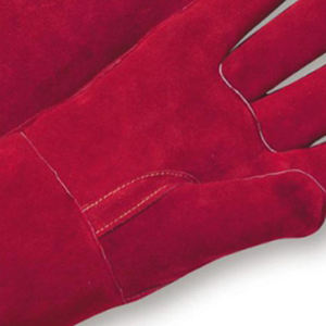 Guantes de soldadura de cuero dividido de vaca Seguridad de cuero genuino de piel de vaca larga - Product Image 3