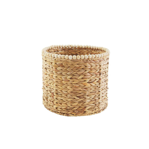 การออกแบบที่เรียบง่ายธรรมชาติทําด้วยมือผักตบชวาลูกปัดตะกร้าเก็บสําหรับตกแต่งบ้านตะกร้าเก็บที่มีเสน่ห์ในเวียดนาม - Product Image 3