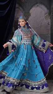 Style ethnique Vintage fait à la main respirant broderie robes afghanes longue taille Tribal Pashtun robe Afghan Kuchi robe pour les femmes - Product Image 5