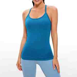 เสื้อกล้ามวิ่งออกกำลังกายสำหรับผู้หญิง ผ้าโพลีเอสเตอร์ 100% แห้งเร็ว เสื้อกล้ามโยคะฟิตเนสสำหรับผู้หญิง เสื้อกล้ามสำหรับผู้หญิง - Product Image 6