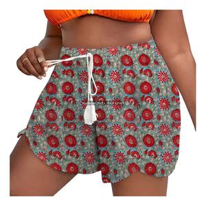 <b>Women's</b> Printed Patterned Cotton Rope Drawstring Waist Wrap Shorts Pants Easy Street Wear Style All-Season Comfortable Ladies - Product Image 4