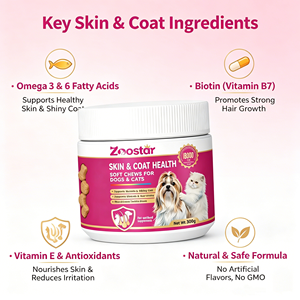 Suplemento Alimenticio <span class=keywords><strong>para</strong></span> Mascotas, Masticables Blandos <span class=keywords><strong>para</strong></span> Perros y <span class=keywords><strong>Gatos</strong></span>, <span class=keywords><strong>para</strong></span> la Salud de la Piel con Aceite de Pescado, Omega 3, 6 y 9, Suplemento <span class=keywords><strong>para</strong></span> el Cuidado de la Piel de Mascotas, Venta al por Mayor - Product Image 6