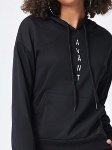 Survêtement 100% coton sur mesure pour femmes, vêtements d'hiver de haute qualité de couleur unie avec style brodé décontracté - Product Image 3