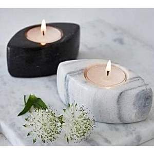 Pot à bougie en marbre durable avec motifs sérigraphiés de luxe pour accessoires de chambre d'hôtel et options de cadeaux personnalisés - Product Image 4