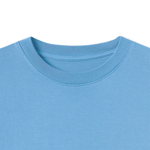 Logotipo personalizado Color 100% Algodón orgánico peinado Tela pesada de alta calidad Cuello acanalado grueso Liso Sin etiquetar Personalizado - Product Image 5