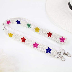 Bandoulière brodée de perles de rocaille pour les projets de bricolage de sacs à main Sangle de broderie de mode avec perles de rocaille pour sac à main de luxe - Product Image 4