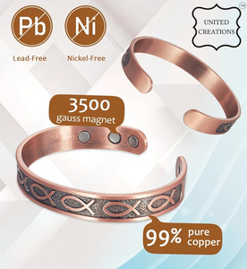 Bracelets magnétiques en cuivre rouge vintage de haute qualité - Product Image 5