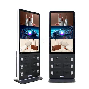 43" 49" 55" Mobile Phone Charging Station Digital Signage Six Grid Design Safety Password Lock Charging Cabinets Kiosk