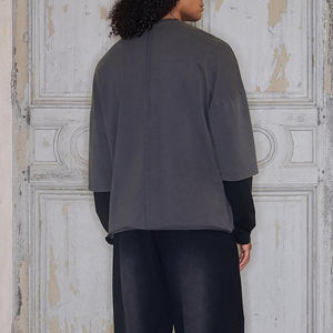 เสื้อยืดผู้ชายแขนยาวผ้าคอตตอน100% 100% ทรงหลวม275แกรมทรงบ็อกซี่ฟิตเนส - Product Image 5