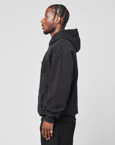 Pull à capuche personnalisé 500GSM poids lourd 100% coton éponge française pour hommes sérigraphie en relief teint uni motif solide hiver - Product Image 3