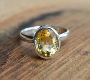 Bague de fiançailles en argent Sterling 925 faite à la main Citrine bijoux de Cocktail en vrac pour les promesses de mariage bagues fines en diamant Vintage - Product Image 2