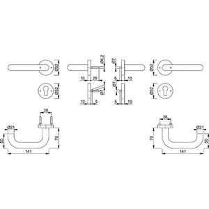 Paris FS-138/42H/42HS Aluminium F1 D/D Fire Protection Set for Door Thickness 45-65mm PZ DIN Left/Right for <b>Storage</b> <b>Lockers</b> - Product Image 3
