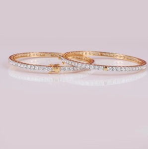 Pulsera personalizable de diamantes de laboratorio de corte brillante redondo para mujer, joyería de fiesta de regalo de boda y aniversario de oro para mujer - Product Image 1