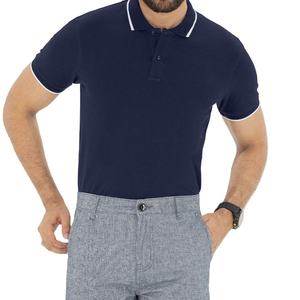 Tricot de haute qualité pour chemises, vente en gros, design personnalisé, 100% coton, respirant, séchage rapide, couleur bleue pour hommes, été - Product Image 2