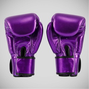 Gants d'entraînement de boxe véritables Couleur métallisée et brillante Matériau microfibre Crochet et boucle Support de poignet évacuation de l'humidité Sparring - Product Image 4