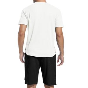 ชุดวอร์มลำลองสำหรับฤดูร้อนแบบใหม่ ขายส่ง เสื้อผ้าสบายๆ แขนสั้น 100% ผ้าฝ้าย ระบายอากาศได้ดี สำหรับผู้ชาย - Product Image 2