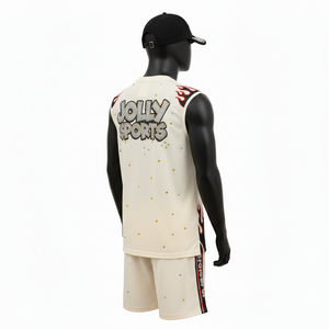 Ensemble de t-shirt sans manches pour homme, 180 GSM, polyester respirant, panneau de flamme, logo par transfert thermique, ensemble de t-shirt sans manches et de short pour homme - Product Image 5