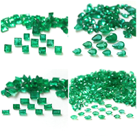 Esmeralda Zambiana Natural de Formas Variadas, Corte Princesa, Facetada, Tratada Térmicamente, de Buena Calidad, para Joyería, Verde, Calibrada, Color IGI
