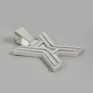 Venta caliente 10Kt oro blanco laboratorio cultivado diamantes Iced Hip Hop colgante colección para regalo joyería - Product Image 2