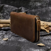 Dompet Wanita Vintage Kulit Asli Panjang dengan Penutup, Ukuran Dapat Disesuaikan & Kapasitas Besar untuk Perjalanan-LSW-0009