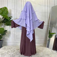 Khimar 3 couches de haute qualité pour femmes musulmanes modestes, Niqab Hijab à nouer sur la tête, Longue Thobe/Thawb respirante anti-plis pour le printemps