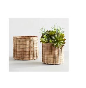 Meilleure vente en métal bambou fait à la main rotin grands Pots de plantes jardinières intérieur extérieur jardin grand planteur Pots panier en rotin - Product Image 3