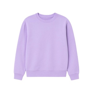 Sweat-shirt à col rond en polaire respirant brodé uni pour femme, écologique, hiver, devant violet pur, coupe-vent - Product Image 1