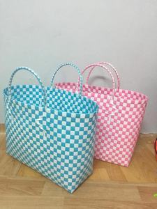 เวียดนามแฮนด์เมดพลาสติกทอกระเป๋าถือหลากสีสำหรับผู้หญิงและเด็กผู้หญิงเป็นมิตรกับสิ่งแวดล้อม - Product Image 5