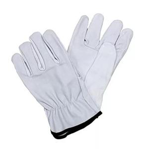 Guantes de cuero de piel de cabra Conductores de seguridad laboral Durable Color blanco Guantes de trabajo de cuero de alta calidad para hombres - Product Image 4