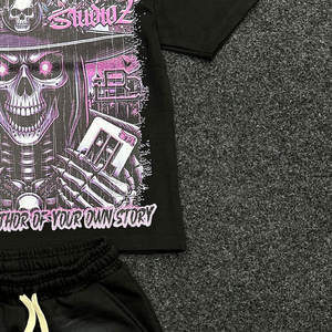 Ensemble de t-shirts et shorts d'été de haute qualité avec logo personnalisé en coton vente en gros ensemble de shorts d'été 100% coton pour hommes - Product Image 5