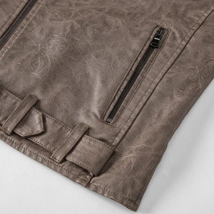 Chaqueta de cuero con estilo de invierno y otoño de calidad superior Chaqueta de estilo motorista clásico de cuero de piel de cordero genuino - Product Image 5