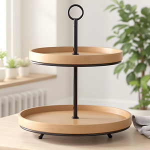 Elegante soporte de madera para servir pasteles de 2 niveles, molde epoxi de resina perfecto para exhibir pasteles, postres y Aperitivos en eventos y fiestas - Product Image 5
