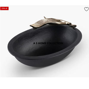 Último diseño de hoja de metal decorativo dorado más lujoso para servir frutero con bandeja - Product Image 6