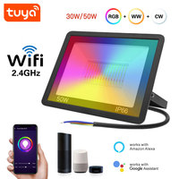 Reflector LED Inteligente Tuya WiFi IP66 para Exteriores, 50W RGBCW, Compatible con Alexa y Google Home, Luz de Pared con Cambio de Color PST-FL-50W