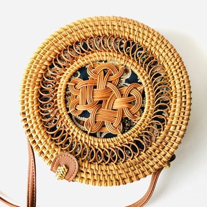 Sacs à bandoulière en Faux cuir bohème rond en rotin de paille naturelle pour femmes à bas prix - Product Image 1