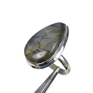 Pear Shape Handmade <b>Ring</b> Jewelry Solid 925 Sterling Silver Natural Multi Fire <b>Labradorite</b> Gemstone Sterling Silver <b>Ring</b> Jewelry - Product Image 1