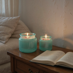 Set of <b>Large</b> and Small Gel Wax <b>Candles</b> for Home Decoration - Product Image 1