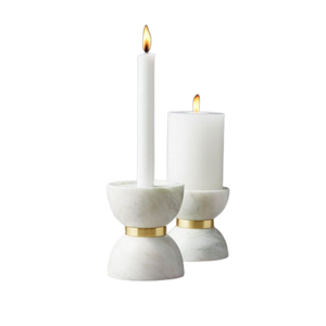 Ensemble de deux bougeoirs en marbre avec bougeoir de forme ronde de qualité exclusive à un prix abordable - Product Image 5