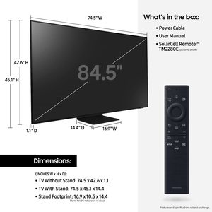 Televisor LED Inteligente QLED 4K UHD de 85 Pulgadas con Sistema WebOS, Frecuencia de Actualización de 120Hz y Android, Pantalla Plana para Cocina - Product Image 2