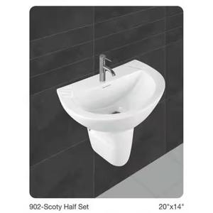 Vistaar Dorado blanc céramique piédestal lavabo Lavabo évier support magnifique demi ensemble inde pas cher prix exportation conception - Product Image 5